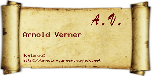 Arnold Verner névjegykártya